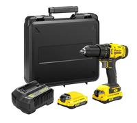 STANLEY FATMAX SFMCD700C2K-QW - Taladro Atornillador 18V, Gama V20, Par máximo de 50 Nm, Selección de par de 23 niveles, Luz LED, Incluye 2 baterías de 1.5 Ah, Cargador rápido y Maletín