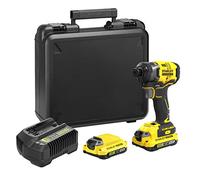 STANLEY FATMAX SFMCF820D2K-QW - ATORNILLADOR DE IMPACTO V20 LI-ION 18V BRUSHLESS 3 VELOCIDADES CON 2 BATERÍAS 2Ah, CARGADOR Y MALETÍN