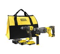STANLEY Fatmax SFMCK216MDS-QW Set Softbag, SFMCD715 - Martillo perforador sin carbón SFMCH900 SDS+ destructor, 1 batería de 4 Ah, 1 batería de 2 Ah, cargador de 2 A