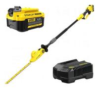 STANLEY FATMAX SFMCPH845M1-QW - Cortasetos de pértiga V20 con batería 4Ah, Longitud de cuchilla 45 cm, Cabezal pivotante, Mango ergonómico