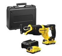 STANLEY FATMAX Sierra sable sin escobillas V20 Litio 18V, batería 2.0Ah, 2 velocidades variables, luz LED, incluye: maletín, cargador y 2 baterías, SFMCS310D2K-QW