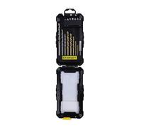 STANLEY FATMAX - STA7221-XJ Set de accesorios Stanley 16 piezas para taladrar y atornillar. 3 brocas para metal titanio (5, 6, 8mm), 4 brocas para pared (5, 6, 7 y 8mm), 1 adaptador magnético para puntas (60mm), 7 puntas para atornillar 25mm (Philips: ph1, ph2/ Pozidriv: pz1, pz2, pz3/ planas: 4 y 6mm)