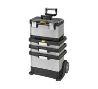 STANLEY FATMAX Taller Móvil Metálico, Carro de Herramientas, Caja Versátil para Piezas Pequeñas y Grandes, Ruedas 17cm, Cierres Metálicos Antioxidantes, 1-95-622