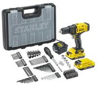 STANLEY FATMAX V20 - Taladro atornillador, 18 V, con 2 baterías 2 Ah + 100 accesorios SFMCW223B-XJ