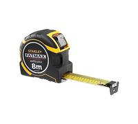 STANLEY FATMAX - XTHT0-33501 - Flexómetro AutoLock 8 metros x 32mm, Cinta ancha, Gancho magnético con posición cero real, Estuche bimaterial ergonómico, Mecanismo de bloqueo inverso.
