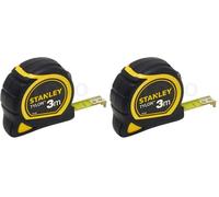 STANLEY Flexómetro Tylon de 3 m, Cinta Métrica, Cinta de Acero Resistente, Revestimiento Duradero Tylon (aumenta en 50% durabilidad), Diseño Compacto Ergonómico, 0-30-687 (Paquete de 2)