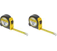 STANLEY Flexómetro Tylon de 3 m, Cinta Métrica, Cinta de Acero Resistente, Revestimiento Duradero Tylon (aumenta en 50% durabilidad), Diseño Compacto Ergonómico, 1-30-687 (Paquete de 2)