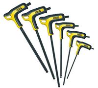 Stanley FMHT0-69049 Juego de 6 llaves hexagonales macho con mango Fatmax, cabeza esférica, negro / amarillo