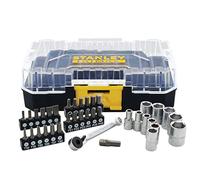 Stanley FMMT19101-0 FatMax - Juego de 37 piezas (1/4", en maletín pequeño, compatible con el sistema T-STAK, incluye llave de carraca, vasos, puntas y portapuntas), color negro y amarillo