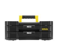 STANLEY FATMAX Cajonera Doble PRO-STAK IV, Cuerpo de Polipropileno, 2 Cajones Modulares, Apilable, Divisores Extraíbles, Asa Bimaterial, Volumen 8L, FMST1-71969