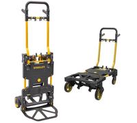 Stanley FT586 - Camión Plegable 2 en 1 - Carretilla de Mano Convertible y Carro de Plataforma, Capacidad de 80 kg/137 kg, Acero Resistente, Plegable Compacto para Bricolaje y Uso Profesional