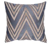 Stanley Hamilton Funda de cojín, Hecha a Mano, Cojines Decorativos, de Terciopelo, con Bordado láser, Bordado, para el hogar, sofá, Funda de cojín (estándar, 45 x 45 cm), Color Azul Marino y visón