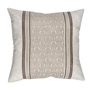 Stanley Hamilton Funda de cojín, Hecha a Mano, Cojines Decorativos, Terciopelo al Tacto, Bordado con láser, para sofá, Funda de cojín (estándar, 45 x 45 cm), Color Crema, marrón y visón