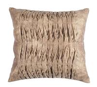 Stanley Hamilton Funda de cojín, Hecha a Mano, Cojines Decorativos, Terciopelo con Bordado láser, para sofá, Funda de cojín (estándar, 45 x 45 cm), Color Beige Dorado