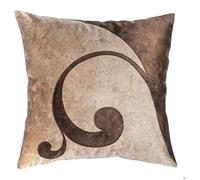 Stanley Hamilton Funda de cojín, Hecha a Mano, Cojines Decorativos, Terciopelo con Bordado láser, para sofá, Funda de cojín (estándar, 45 x 45 cm), Color Beige Dorado y marrón Oscuro