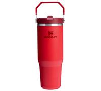 STANLEY IceFlow 2.0 - Vaso con pajilla abatible con asa, 30 onzas, tapa giratoria y pajilla abatible, botella de agua resistente a fugas, acero inoxidable aislado, sin BPA, color rojo chile