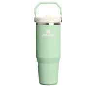 STANLEY IceFlow 2.0 - Vaso con pajilla abatible con asa, 30 onzas, tapa giratoria y popote abatible, botella de agua resistente a fugas, acero inoxidable aislado, sin BPA, color pistacho