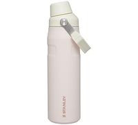 STANLEY IceFlow - Botella de agua de flujo rápido de 24 onzas, tapa de boquilla en ángulo, ligera y a prueba de fugas para viajes y gimnasio, acero inoxidable aislado, sin BPA, brillo de cuarzo rosa