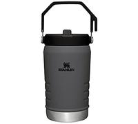 Stanley IceFlow - Jarra de agua de acero inoxidable con popote, botella de agua aislada al vacío para el hogar y la oficina, vaso reutilizable con popote resistente a fugas, carbón, 40 onzas