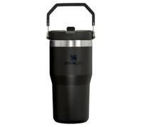 Stanley IceFlow - Vaso con pajilla abatible con asa, 20 onzas, tapa giratoria y pajilla abatible, botella de agua resistente a fugas, acero inoxidable aislado, sin BPA, color negro 2.0