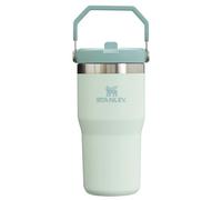 Stanley IceFlow - Vaso con pajilla abatible con asa, 20 onzas, tapa giratoria y pajilla abatible, botella de agua resistente a fugas, acero inoxidable aislado, sin BPA, color niebla