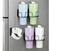 Stanley - Juego de 2 soportes para botellas magnéticos para 4 vasos con ganchos, organizador para el almacenamiento de vasos Stanley de 30 y 40 oz y accesorios para tazas y tazas en el frigorífico y