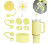 Stanley - Juego de accesorios para tazas que incluye 6 tapones de silicona a prueba de derrames, 2 tapas de popote para pajitas de 9 a 10 mm, 1 funda de silicona para vaso Stanley Cup Stanley de 40