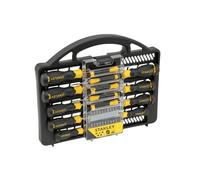 STANLEY Juego de destornilladores 34 piezas, 13 destornilladores y 20 puntas, Destornilladores Phillips y Torx + Destornillador de precisión, Estuche sintético, Mango ergonómico, STHT0-62141