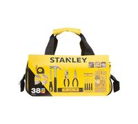 STANLEY Juego de Herramientas 38 Piezas con Bolsa - Martillo, Alicates, Destornilladores, Llaves Allen, Cinta Métrica, Nivel y más - Duradero y Portátil - STMT0-74101