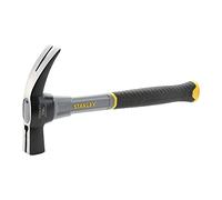 STANLEY Martillo Sacaclavos Grafito Encofrador, Distribución del peso del martillo, Peso 750gr, Mango bi-material, Mango de Fibra de Vidrio, Durabilidad y Comodidad, STHT0-54123