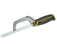 STANLEY Mini Sierra, Armadura Metálica, longitud 300mm, Mango Sintético, Hoja Ajustable y Compatible con otras Hojas, 24 Dientes por Pulgada, 0-15-211
