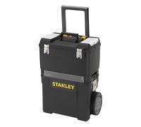 STANLEY Mobile Work Centre Toolbox, taller rodante 2 en 1 con unidades apilables y caja de herramientas extraíble, 1-93-968