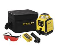 STANLEY Nivel láser Haz rojo 30m, Rotativo con Estuche y Accesorios Completos: Gafas, Objetivo, Detector y Soporte para una Precisión Profesional - Alcance 240 M (diámetro), STHT77616-0