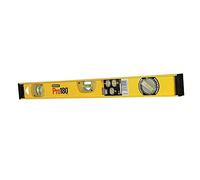 STANLEY Nivel perfilado de aluminio, 60 cm, 3 burbujas (horizontal, vertical y graduable), regla en centímetros, extremos protectores, precisión +/- 1.5mm/m, 1-42-920