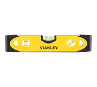STANLEY Nivel Torpedo, Base Magnética, Multicolor, 230 mm, Base de aluminio,Ranura en V para comprobar superficies cilíndricas, 3 esferas reversibles y a prueba de golpes, Puntas engomadas, 0-43-511