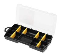 STANLEY Organizador almacenamiento 9 pulg, 10 compartimentos, STST81679-1 | Tapa transparente, compartimentos de fácil acceso, Regla integrada, divisores extraíbles
