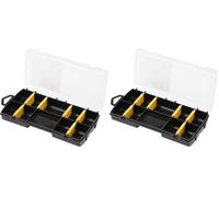 STANLEY Organizador básico con 10 compartimentos, divisores extraíbles, personalizable, regla marcada en la tapa, polipropileno de alto impacto, dimensiones 21x11,5x3,5 cm, STST81679-1 (Paquete de 2)