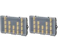 STANLEY Organizador básico con 22 compartimentos, divisores extraíbles, personalizable, regla marcada en la tapa, polipropileno de alto impacto, dimensiones 35,7 x 22,9 x 4,8 cm, STST81681-1