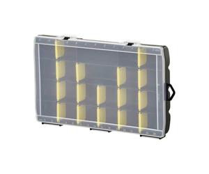 STANLEY Organizador básico con 22 compartimentos, divisores extraíbles, personalizable, regla marcada en la tapa, polipropileno de alto impacto, dimensiones 35,7 x 22,9 x 4,8 cm, STST81681-1