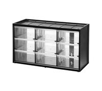 STANLEY Organizador de 3 niveles de 9 cajones, Marco de polipropileno de densidad, Cajones blandos transparentes y a prueba de golpes, Apilable, Dimensiones 36,5 x 15,5 x 21,3 cm, 1-93-978