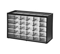 STANLEY Organizador de 5 niveles de 30 cajones, Marco de polipropileno de densidad, Cajones blandos transparentes, Apilable, 36.5 x 15.5 x 22.5 cm, 1-93-980