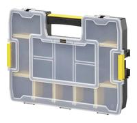 STANLEY Organizador Sortmaster Junior, 14 compartimentos, 1-97-483 | Tapa transparente, apilable con otros organizadores Sortmaster, asa de transporte cómoda