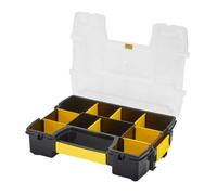 STANLEY Organizador SortMaster Light, Compartimentos Modulables, Cierres de Seguridad, Almacenamiento de Herramientas y Piezas Pequeñas, Apilable, Negro y Transparente, STST1-70720