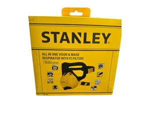 Stanley P3 Combo - Visor and Dust Mask - Face-Fit-Check Technology & Maximum 99.99% - P3 Fitted Filters Included - Goggles and Dust mask for building work, fine dust - Respirator Mask & Sanding Mask