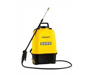 Stanley Pulverizador de presión 16 L, pulverizador de jardín, eléctrico, batería de Litio Recargable, Lanza telescópica, Boquilla Ajustable, autonomía 2 h, máx. 5 Bar, 0,6 L/min, Amarillo/Negro
