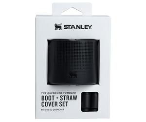 Stanley Quencher Boot Straw Cover Black Bota y Pajita, Unisex, Negro, For 40 oz