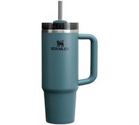 STANLEY Quencher H2.0 FlowState - Vaso aislado al vacío de acero inoxidable con tapa y cañita para agua, té helado, café, batidos y más, Azul pícea, 0,9 litros, 10-11825-048