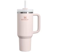 Stanley Quencher H2.0 FlowState - Vaso aislado al vacío de acero inoxidable con tapa y popote para agua, té helado o café, batidos y más, cuarzo rosa 2.0, 40 onzas
