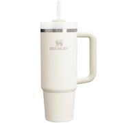STANLEY Quencher H2.0 FlowState - Vaso aislado al vacío de acero inoxidable con tapa y popote para agua, té helado o café, batidos y más, color crema 2.0, 30 onzas