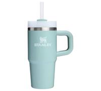 STANLEY - Vaso con asa y pajita de 14 onzas, tapa Flowstate de 3 posiciones, compatible para viajes, vaso de acero inoxidable aislado, sin BPA, color crema marina